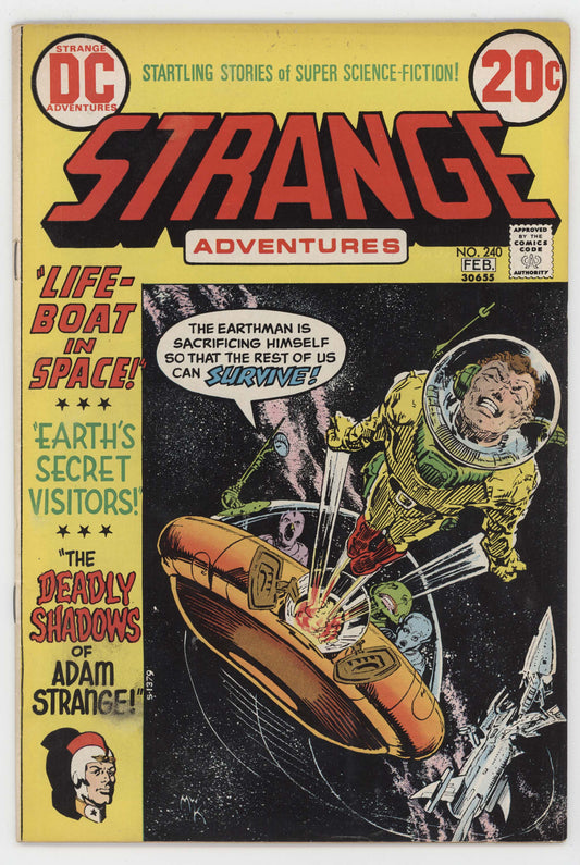 Strange Adventures 240 DC 1973 FN Michael Kaluta Adam Strange UFO Aliens