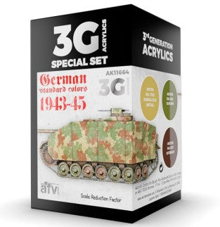 AK Interactive 11664 AFV Series: German Standard 1943-45 3G Acrylic Paint Set (3