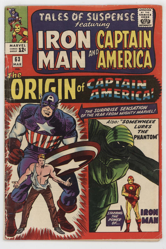 Tales Of Suspense 63 Marvel 1965 VG FN Iron Man Captain America Origin Stan Lee