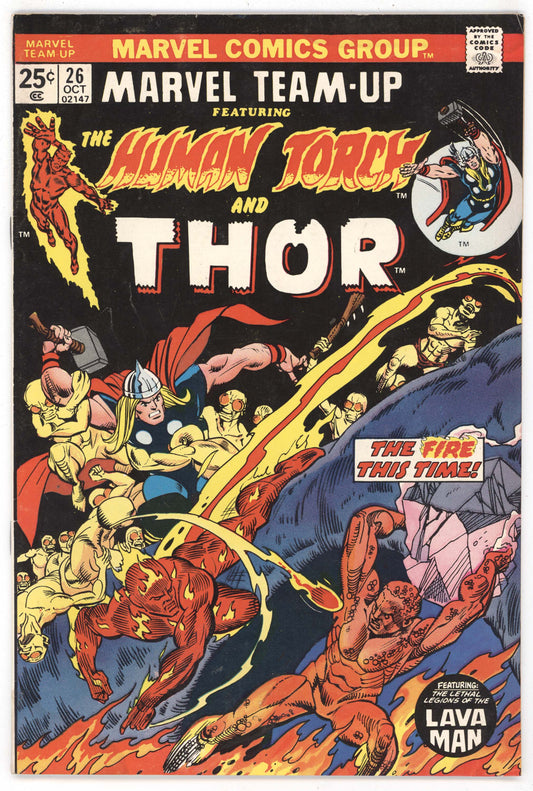 Marvel Team-Up 26 1974 GD VG Gil Kane Human Torch Thor Lava Man