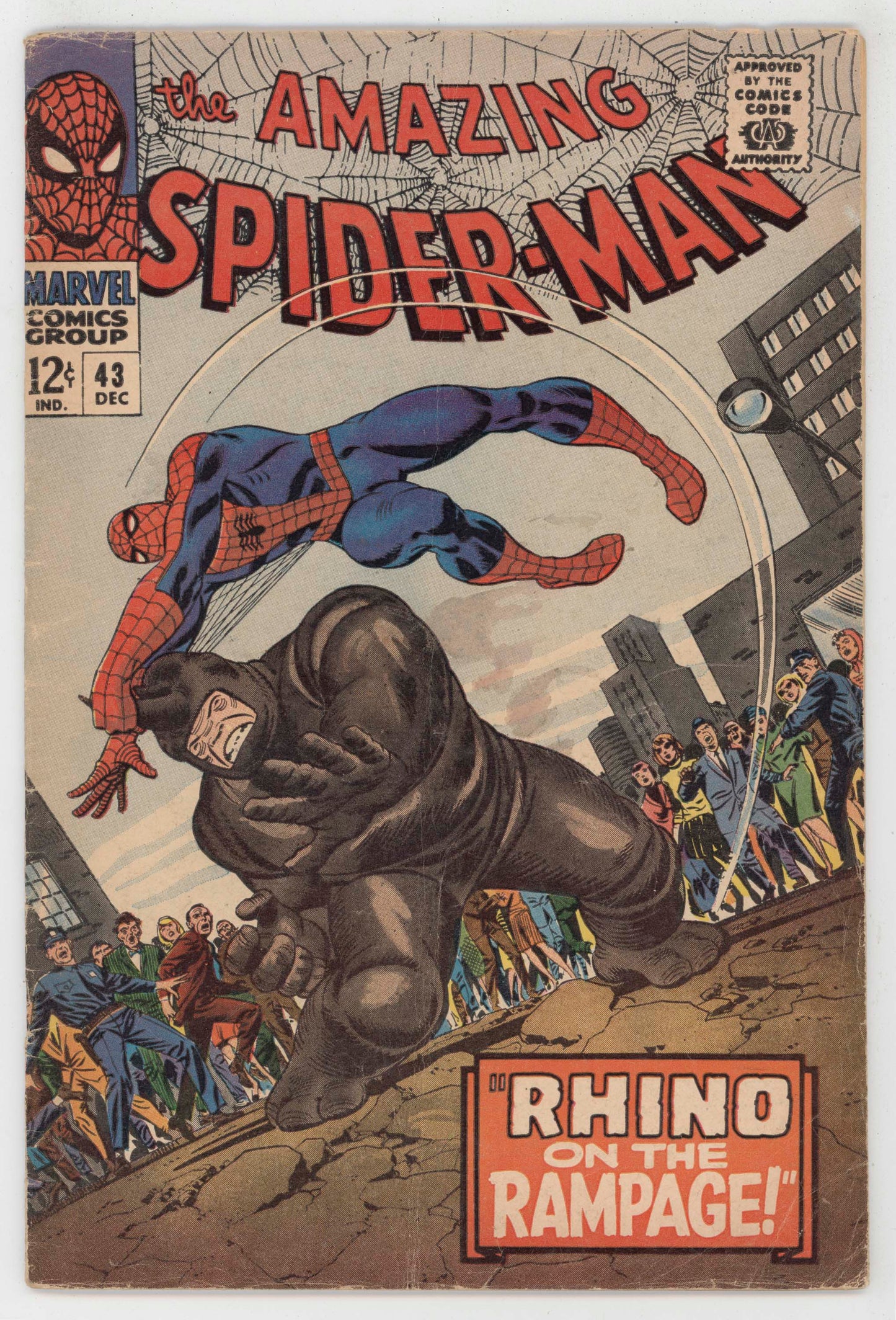 Amazing spider-Man 43 Marvel 1966 VG Mary Jane Rhino John Romita Stan Lee