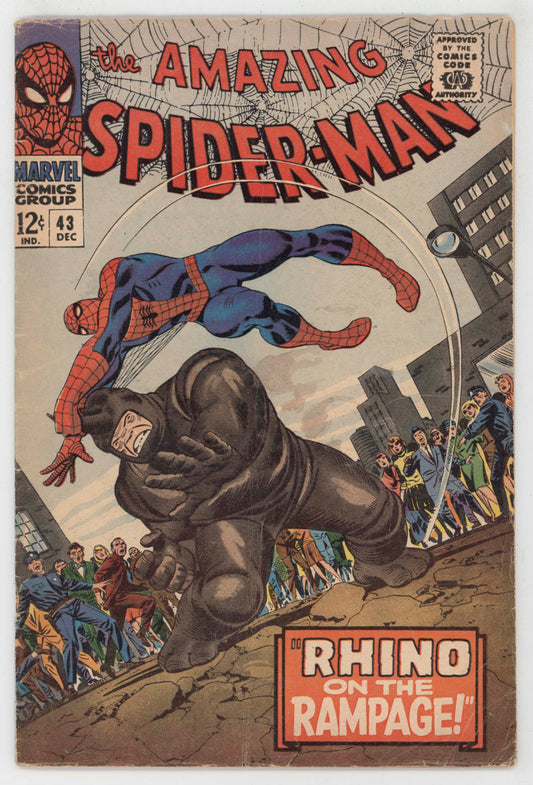 Amazing spider-Man 43 Marvel 1966 VG Mary Jane Rhino John Romita Stan Lee