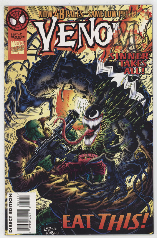 Venom Sinner Takes All 2 Marvel 1995 VF Larry Hama Sin Eater 1st She-Venom
