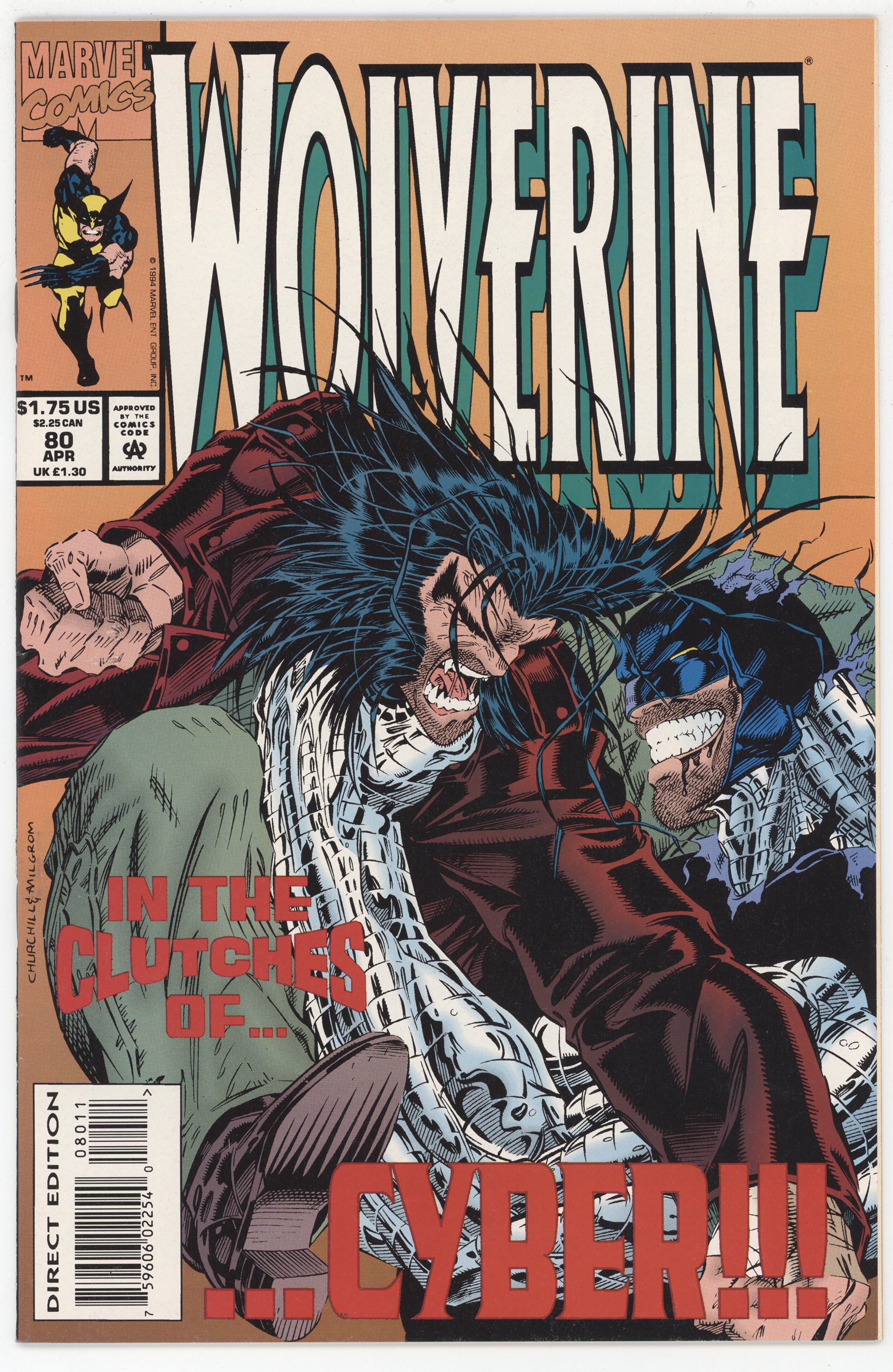 Wolverine 80 Marvel 1994 NM- 9.2 Ian Churchill Larry Hama Cyber X-23 T