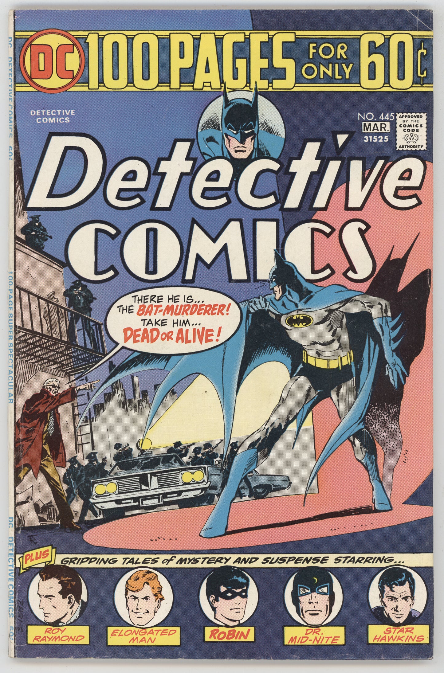Batman Detective Comics 445 DC 1975 VG FN Jim Aparo Ras Al Ghul Dr Mid-Nite Robin