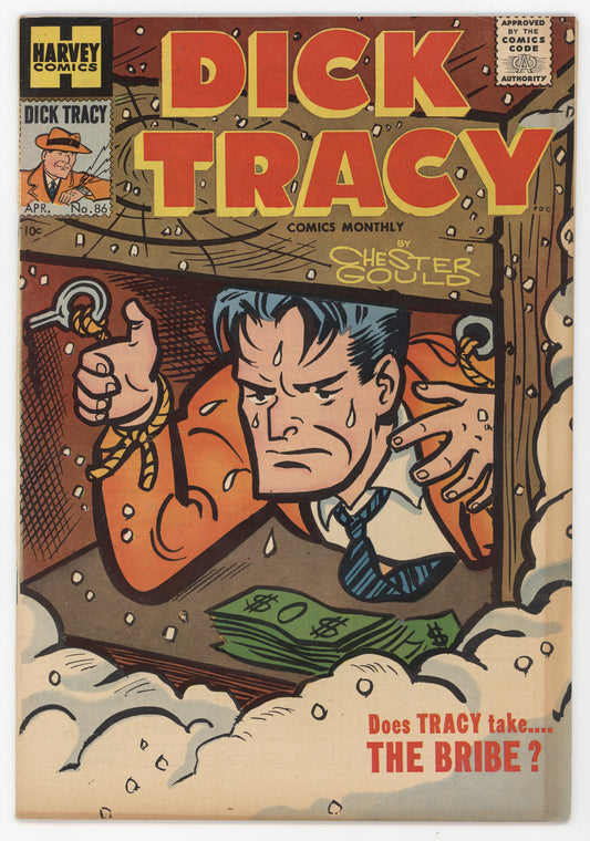 Dick Tracy Monthly 86 Harvey 1955 VG FN Chester Gould Joe Simon Rope Bondage Cash Money