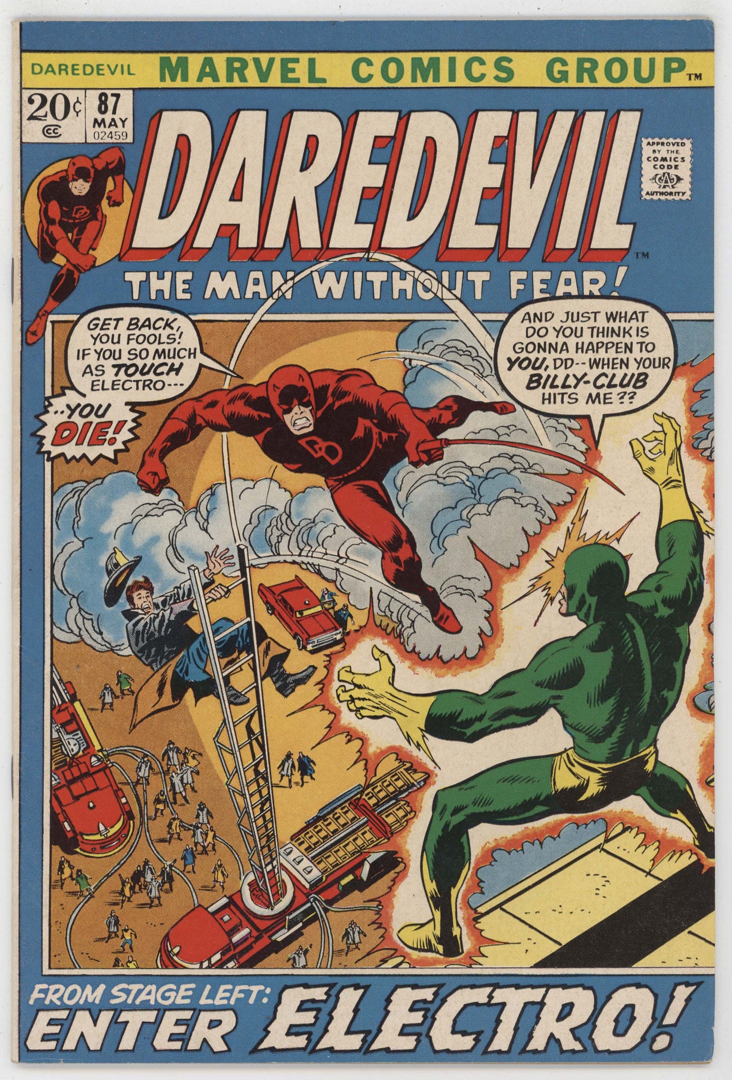 Daredevil 87 Marvel 1972 VF John Buscema Gerry Conway Black Widow Electro