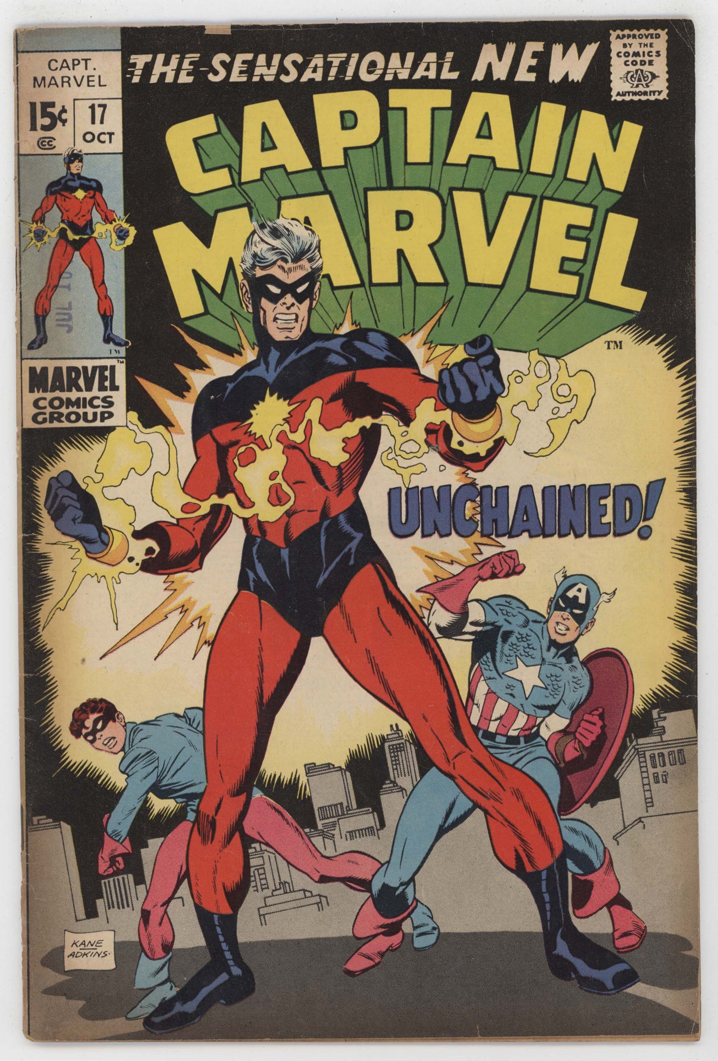 Captain Marvel 17 1969 VG Carol Danvers Red Skull Avengers Captain America