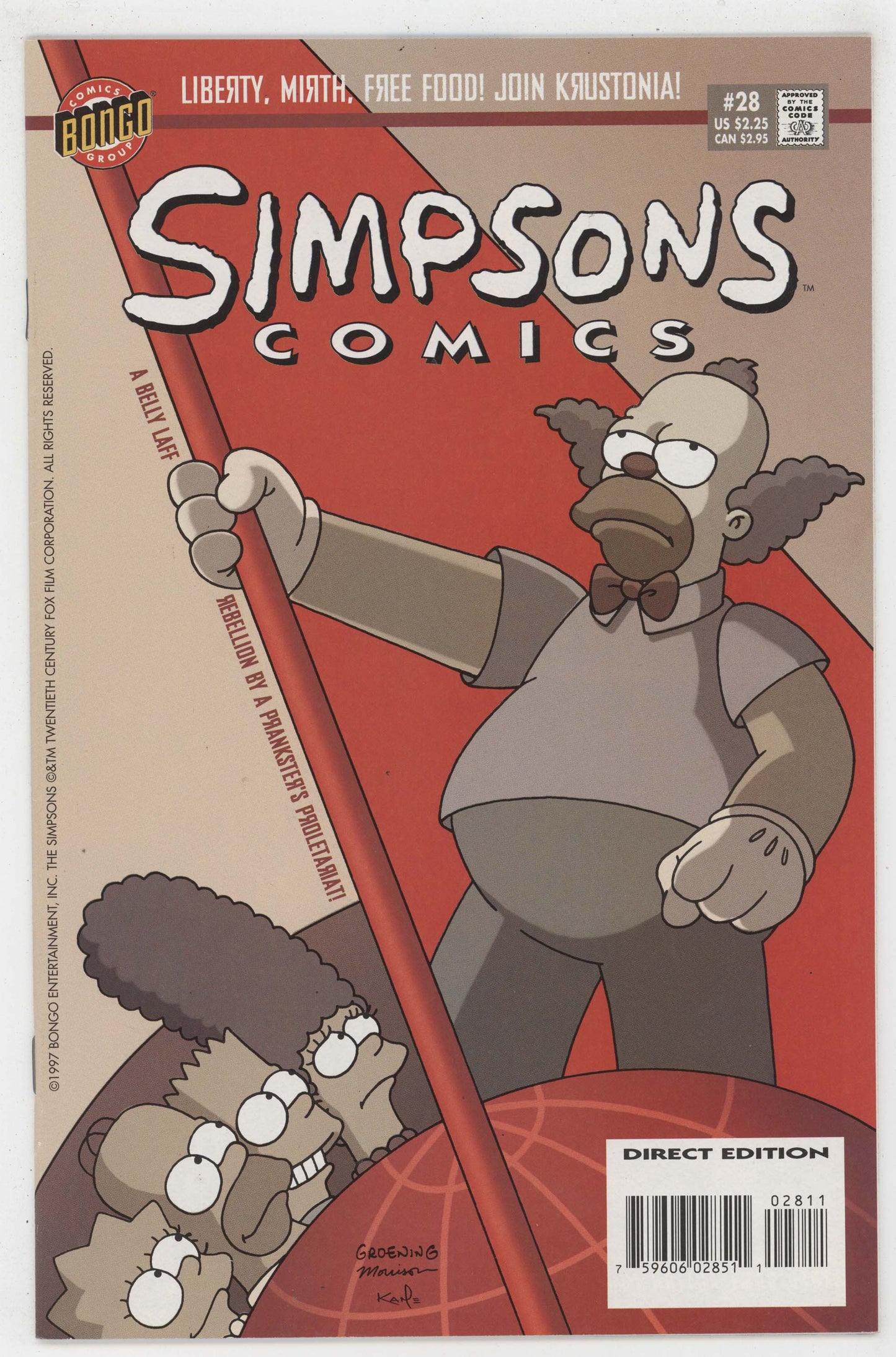 Simpons Comics 28 Bongo 1997 NM Krusty Propaganda