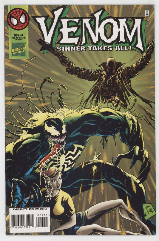 Venom Sinner Takes All 4 Marvel 1995 VF NM Larry Hama Sin Eater GGA Ann Weying