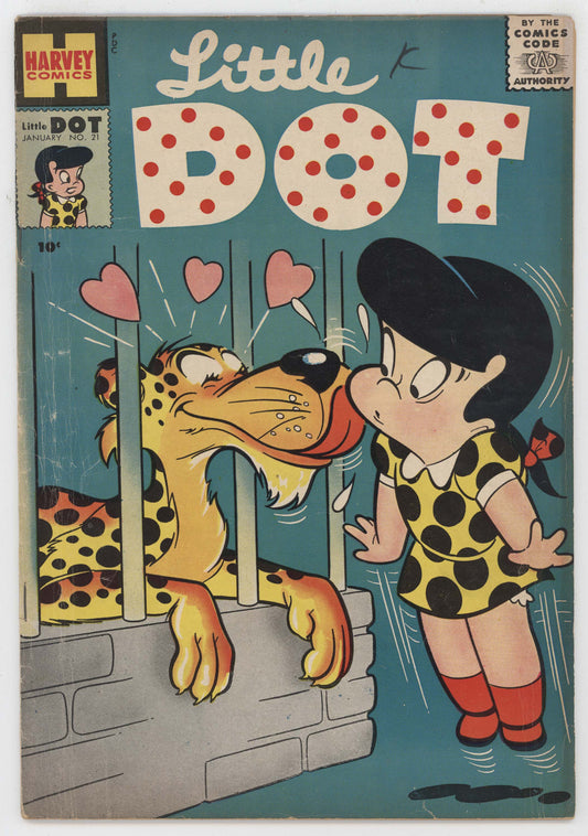 Little Dot 21 Harvey 1957 VG Steve Muffatti Richie Rich Zoo Licked Lion Cat