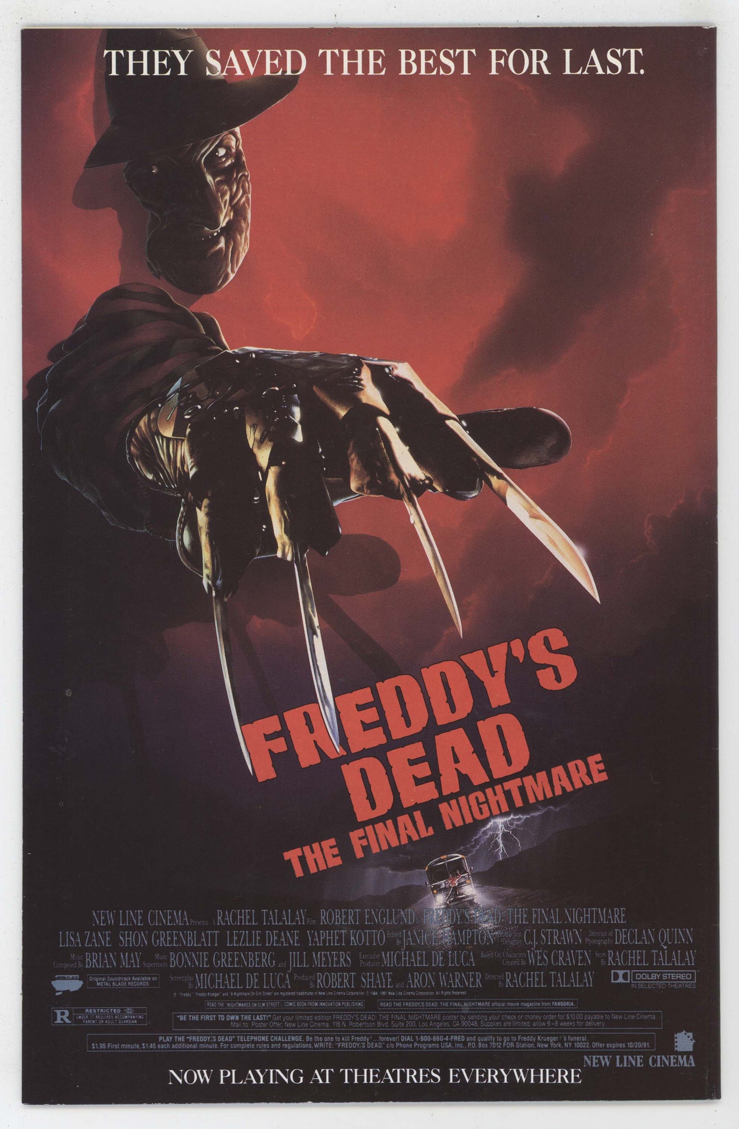 Freddys Dead Final Nightmare 3 Innovation 1991 NM- 9.2 Nightmare On Elm Street