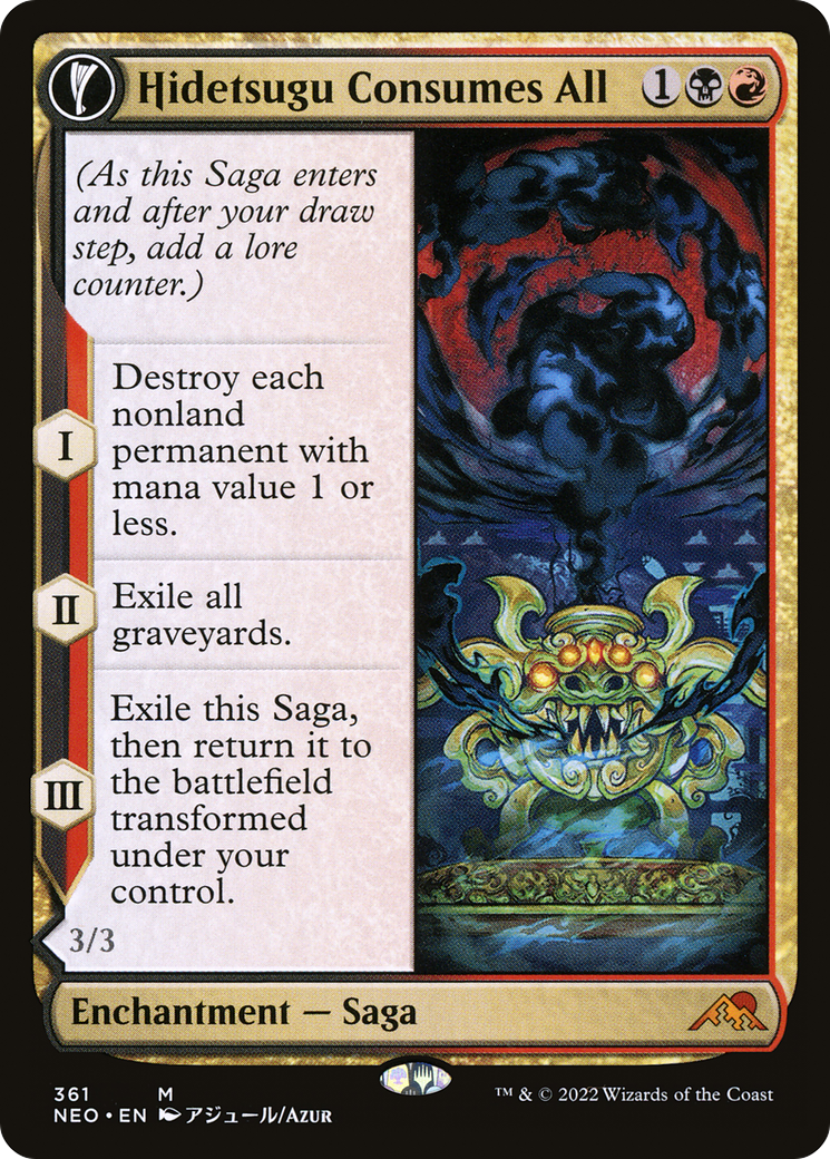 Hidetsugu Consumes All // Vessel of the All-Consuming (NEO-361) - Kamigawa: Neon Dynasty: (Showcase, fandfc)