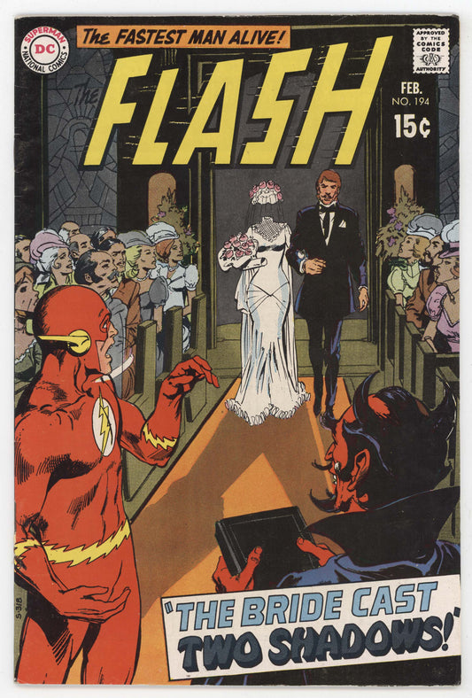 Flash 194 DC 1970 VG FN Ghost Bride Wedding Devil Priest Neal Adams