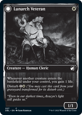 Lunarch Veteran // Luminous Phantom (DBL-027) - Innistrad: Double Feature: (Double Faced Transform) Foil