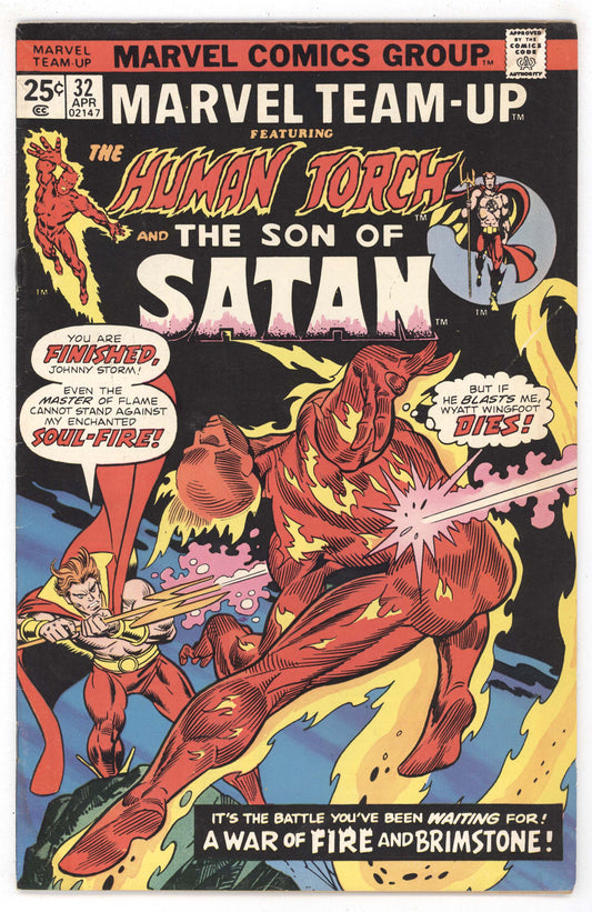 Marvel Team-Up 32 1975 VG Gil Kane Human Torch Hellstrom Son Of Satan