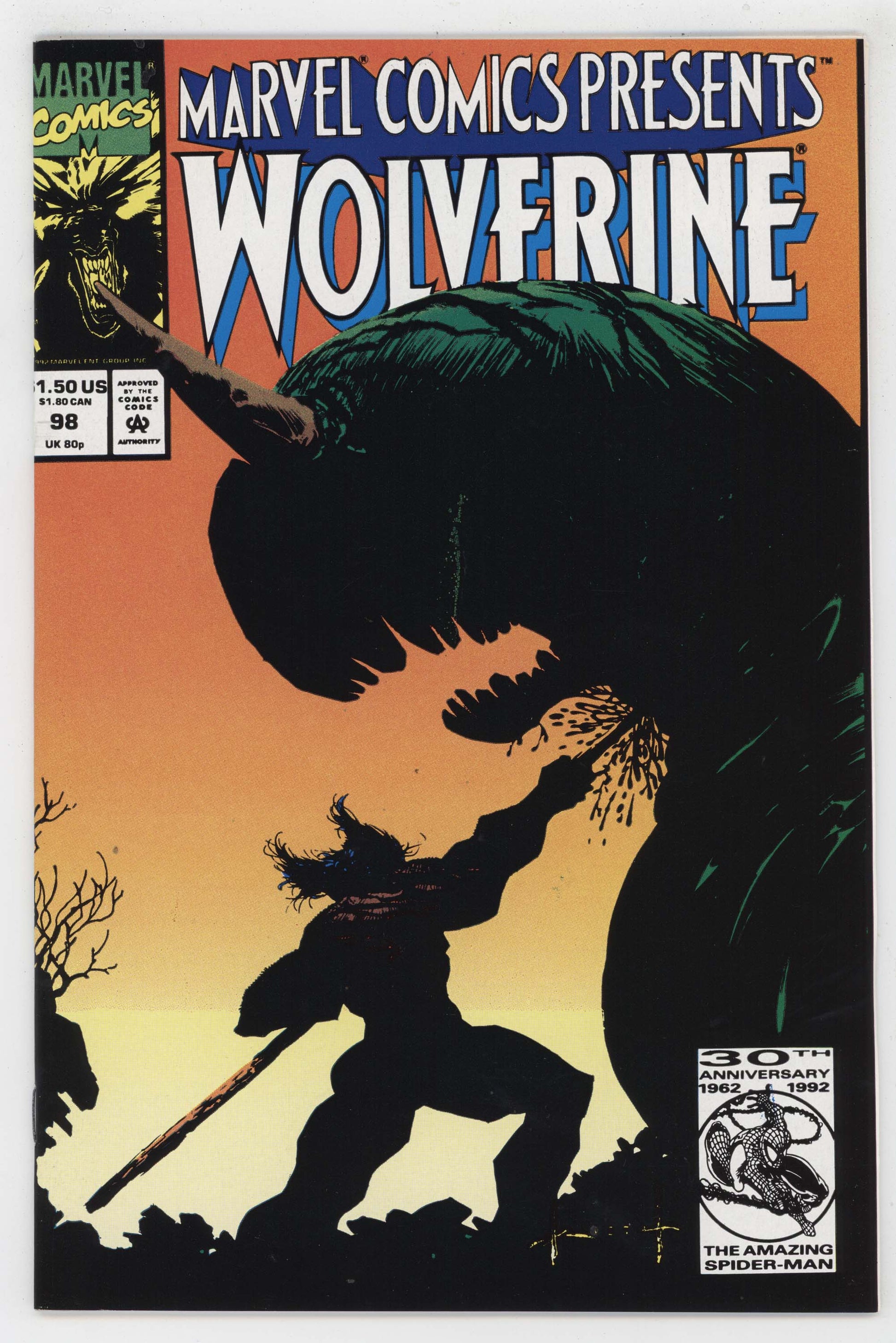 Sam Keith Wolverine Ghost Rider Marvel Comics Presents 98 1992 NM+ 9.6 Wolverine Ghost Rider Sam Kieth