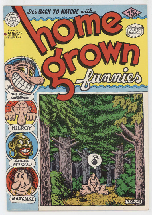 Home Grown Gunnies 1 Kitchen Sink 1975 VF 10th Print Robert Crumb Bigfoot