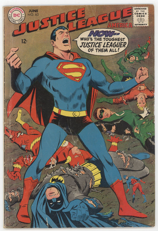 Justice League Of America 63 DC 1968 GD VG Batman Flash Green Lantern Atom Superman