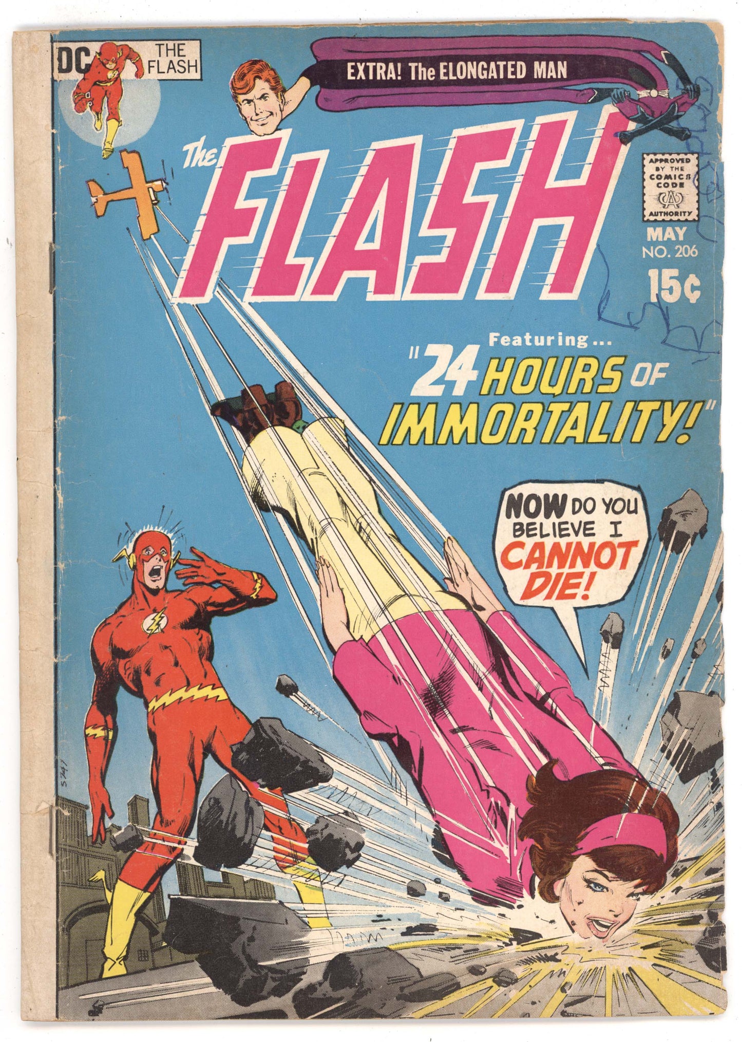 Flash 206 DC 1971 GD VG Neal Adams Mirror Master Elongated Man