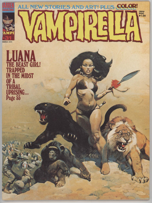 Vampirella 31 Warren 1974 FN VF Frank Frazetta GGA Magazine 1st Luana