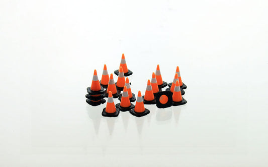 3D To Scale 64-110-3C 1/64 – Traffic Cones 18pk Black/White Detail