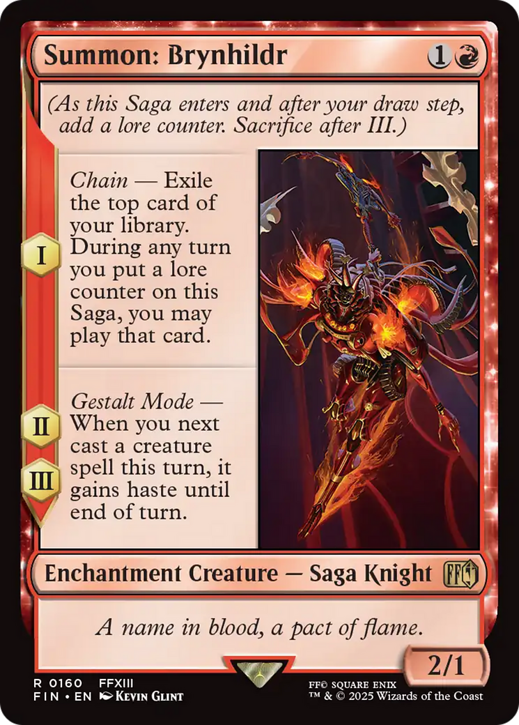 Summon: Brynhildr (FIN-160) - FINAL FANTASY: (enchantment) Foil