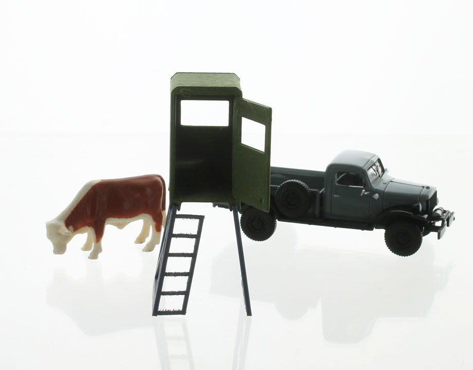 3D To Scale 64-340-DG 1/64 – Deer/Hunting Stand Dark Green Diorama