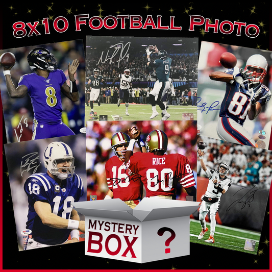 Autographed/Signed 8x10 Football Photo Mystery Box with PSA JSA or Beckett COA