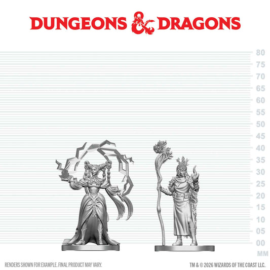 D&D: Nolzur's Marvelous Unpainted Miniatures - Human Druid & Elf Sorcerer - Golden Apple Comics