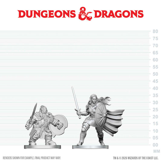 D&D: Nolzur's Marvelous Unpainted Miniatures - Dwarf Fighter & Orc Paladin - Golden Apple Comics