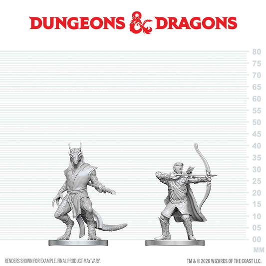 D&D: Nolzur's Marvelous Unpainted Miniatures - Elf Ranger & Dragonborn Monk - Golden Apple Comics