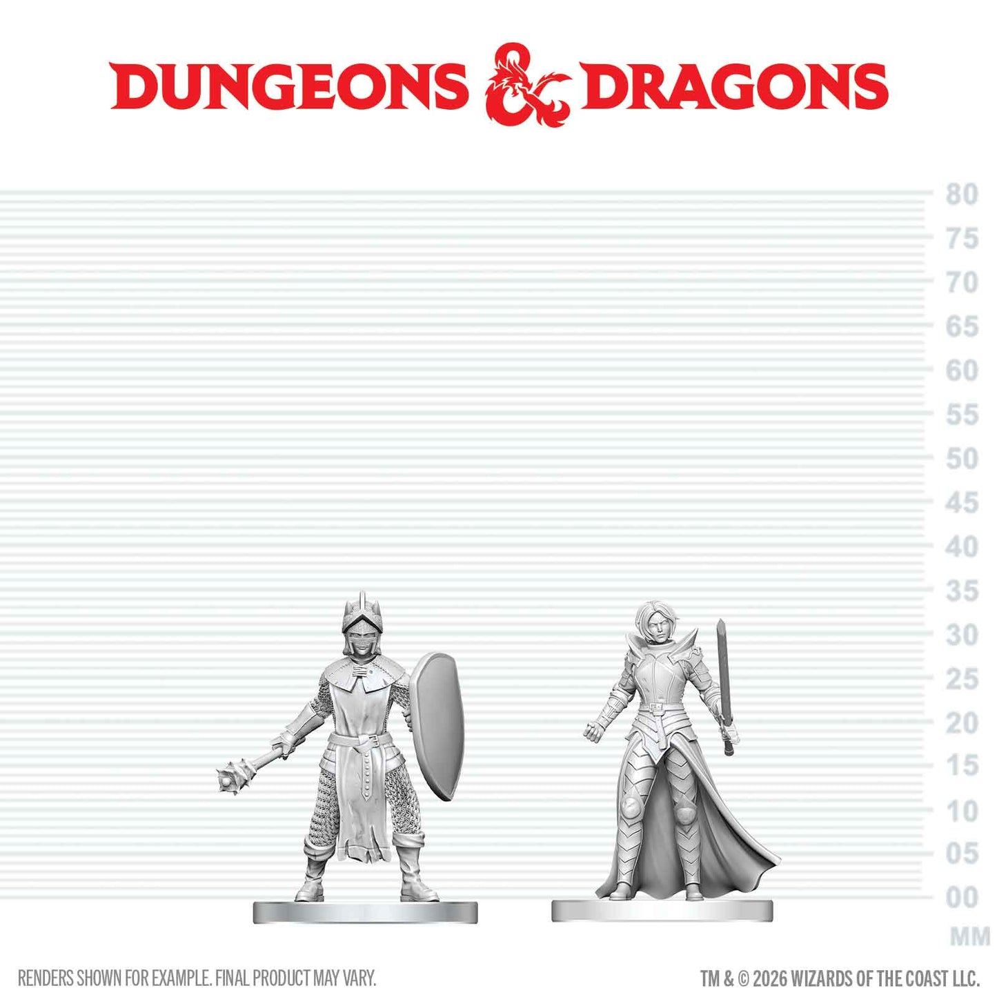 D&D: Nolzur's Marvelous Unpainted Miniatures - Black Gauntlet & Zhentilar Paladin of Bane