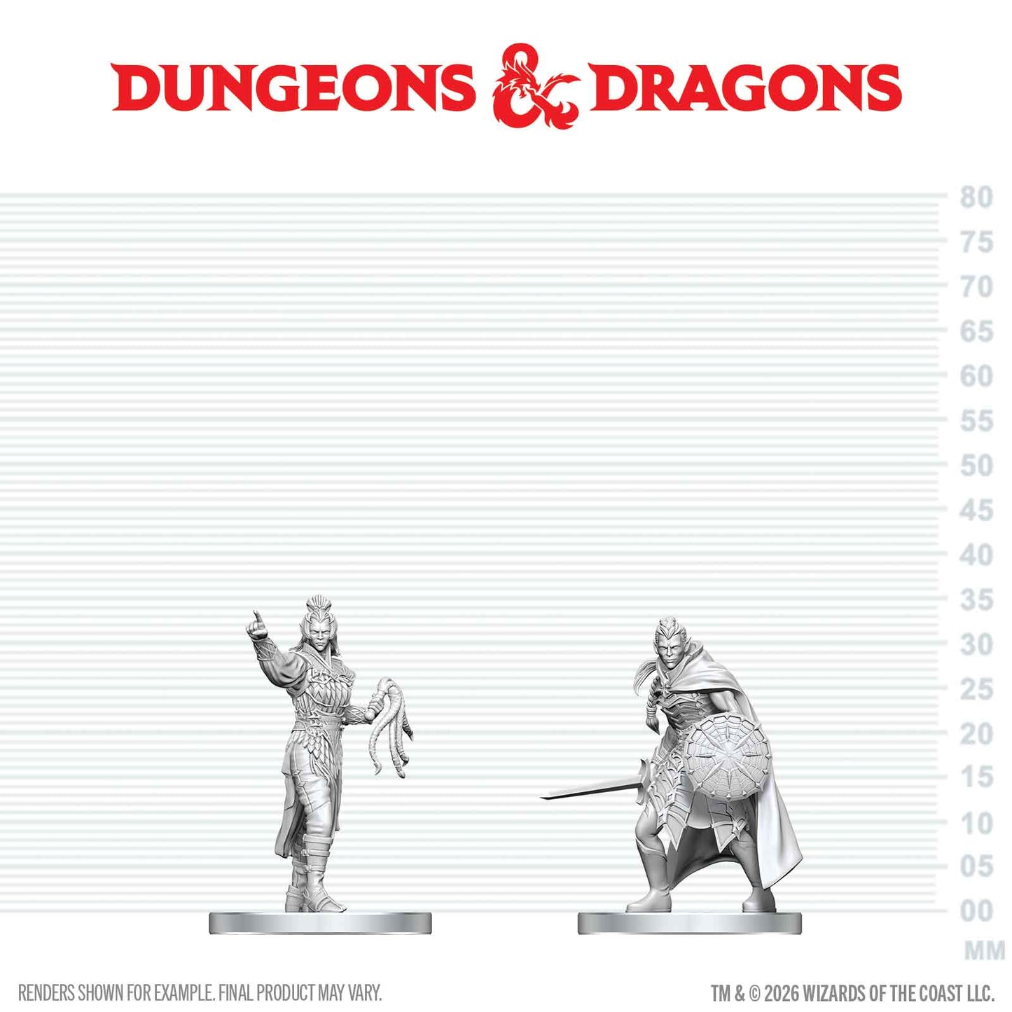 D&D: Nolzur's Marvelous Unpainted Miniatures - Drow Elite Warrior & Drow Priestess of Lolth