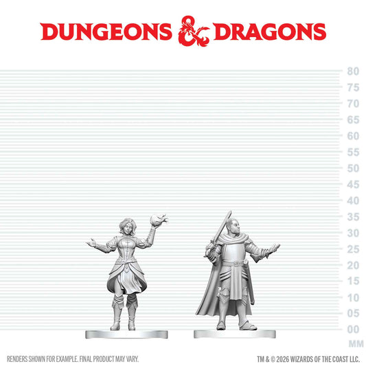 D&D: Nolzur's Marvelous Unpainted Miniatures - Knight & Mage Apprentice - Golden Apple Comics