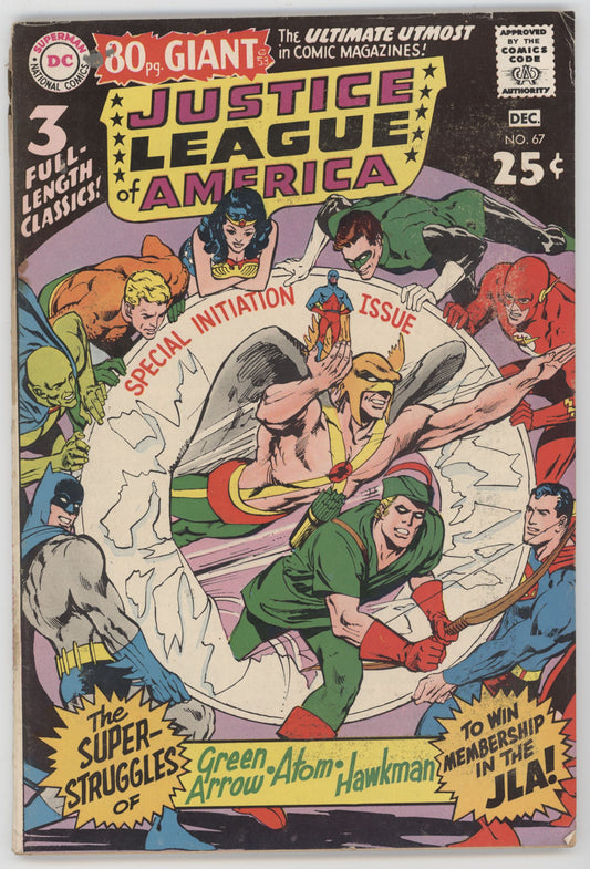 Justice League Of America 67 DC 1968 GD Batman Superman Wonder Woman Neal Adams