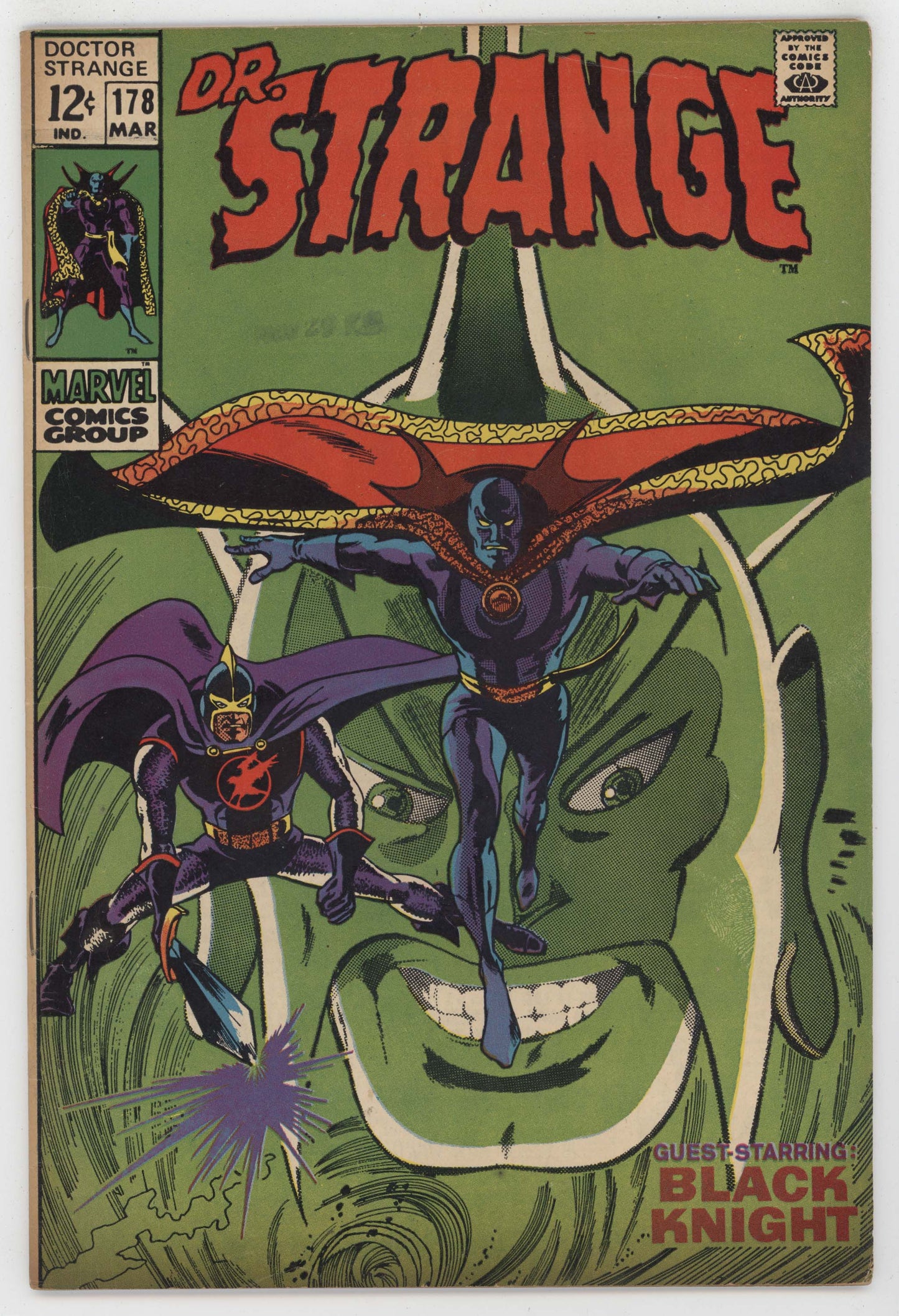 Doctor Strange 178 Marvel 1969 FN Gene Colan Roy Thomas Black Knight Avengers 61