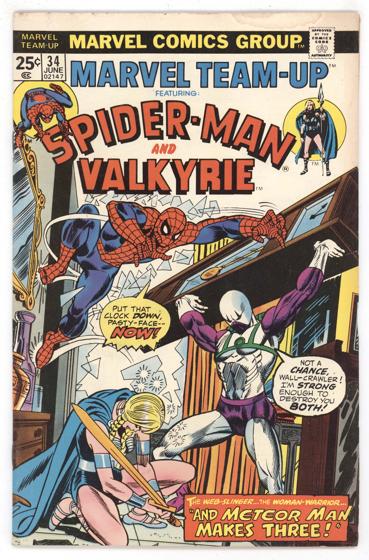 Marvel Team-Up 34 1975 VG Gil Kane Spider-Man Valkyrie Meteor Man