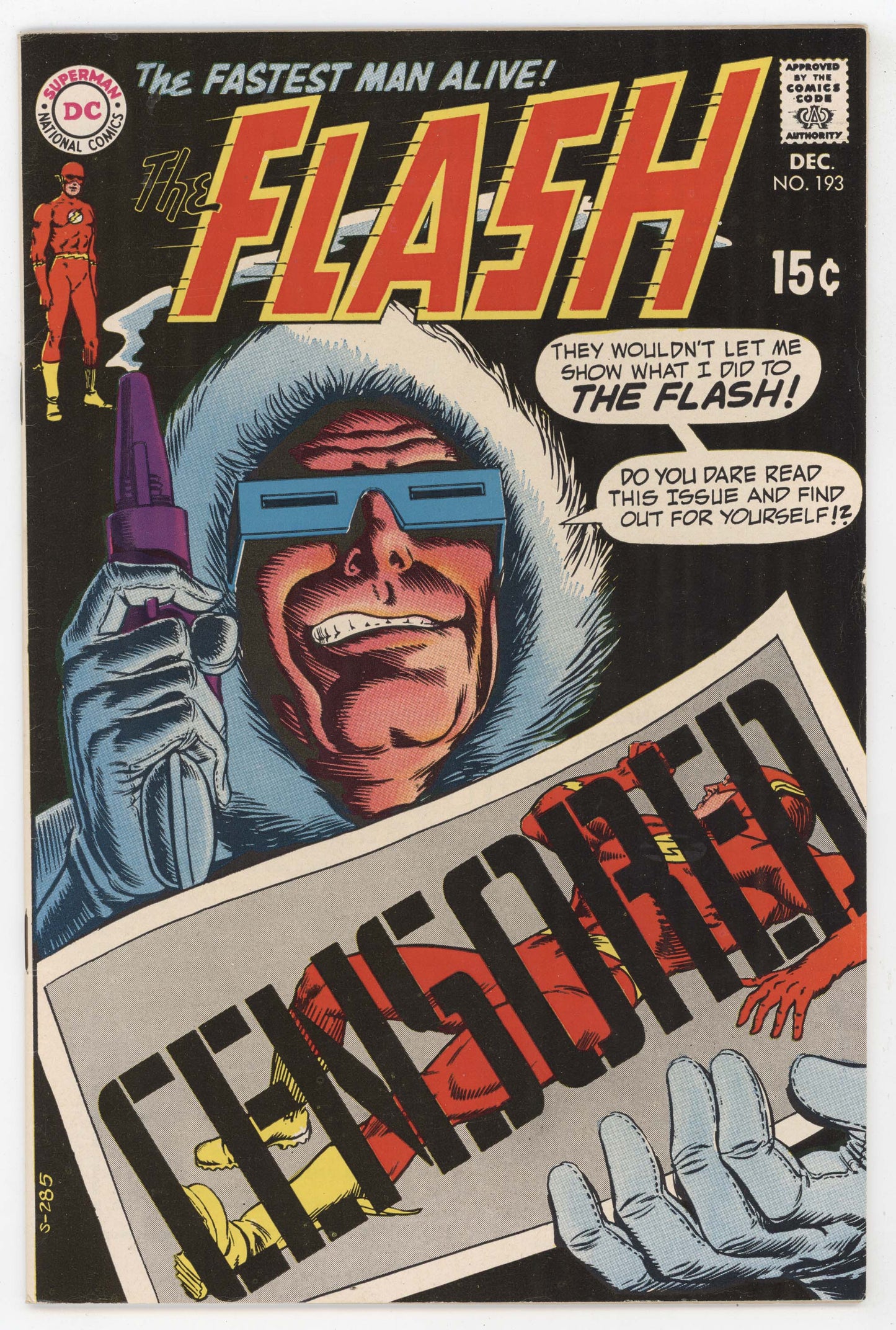 Flash 193 DC 1969 VF Murphy Anderson Heat Wave Captain Cold Censored