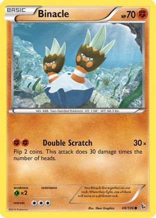 Binacle 048/106 - XY  Flashfire Reverse Holofoil