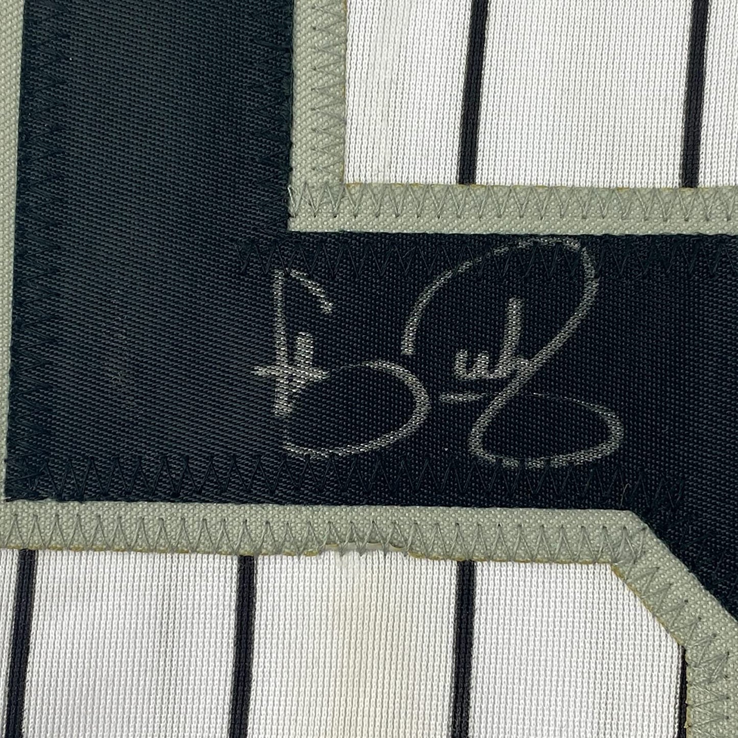 Framed Autographed/Signed Carson Fulmer 35x39 Chicago Pinstripe Baseball Jersey JSA COA