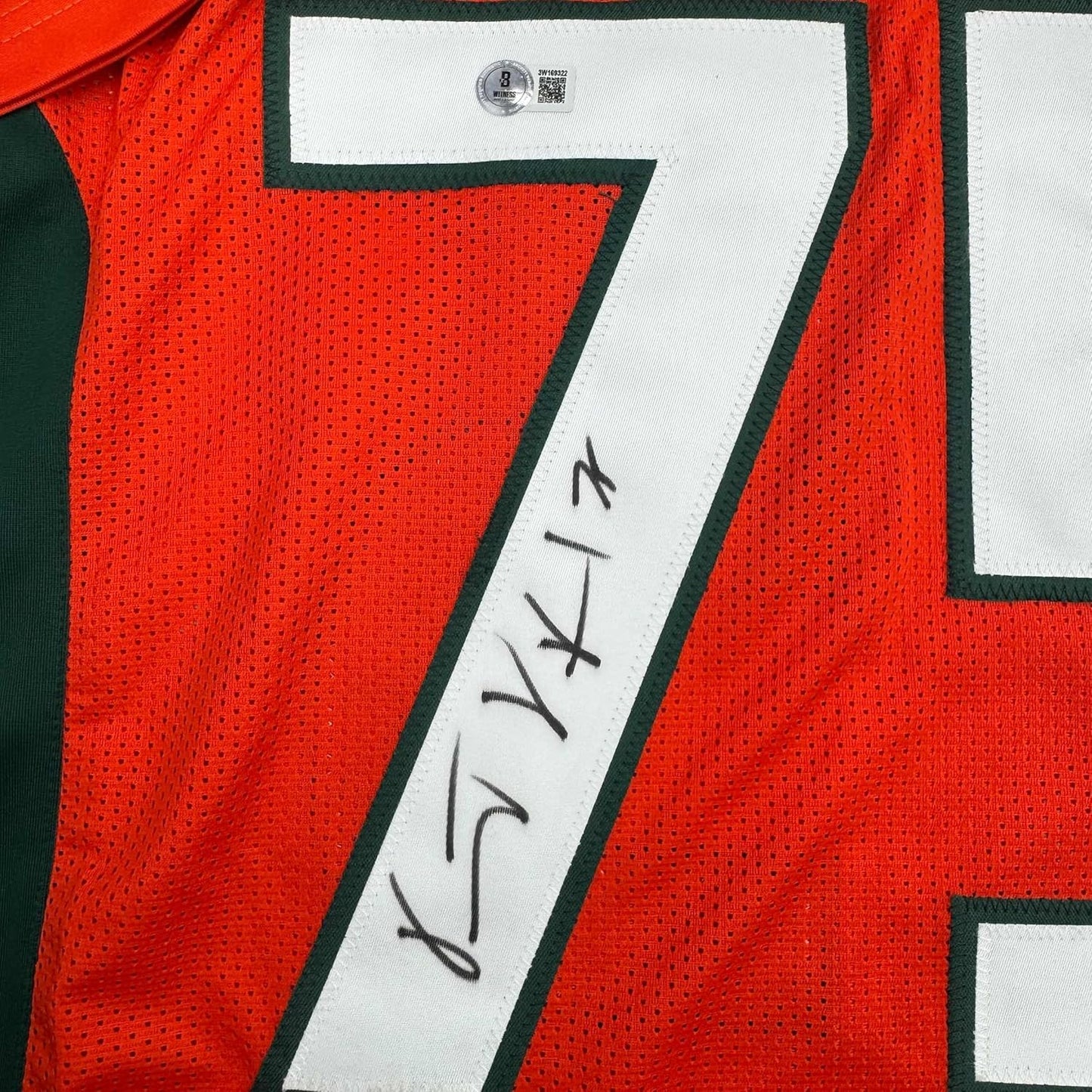 Framed Autographed/Signed Vince Wilfork 35x39 Miami Orange College Football Jersey Beckett BAS COA - Golden Apple Comics