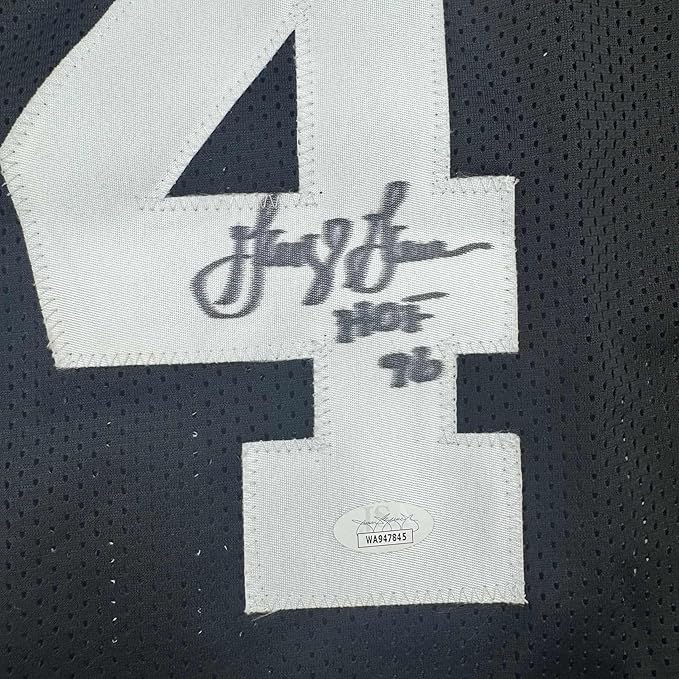 Framed Autographed/Signed George Gervin 35x39 San Antonio Black Basketball Jersey Beckett BAS COA - Golden Apple Comics