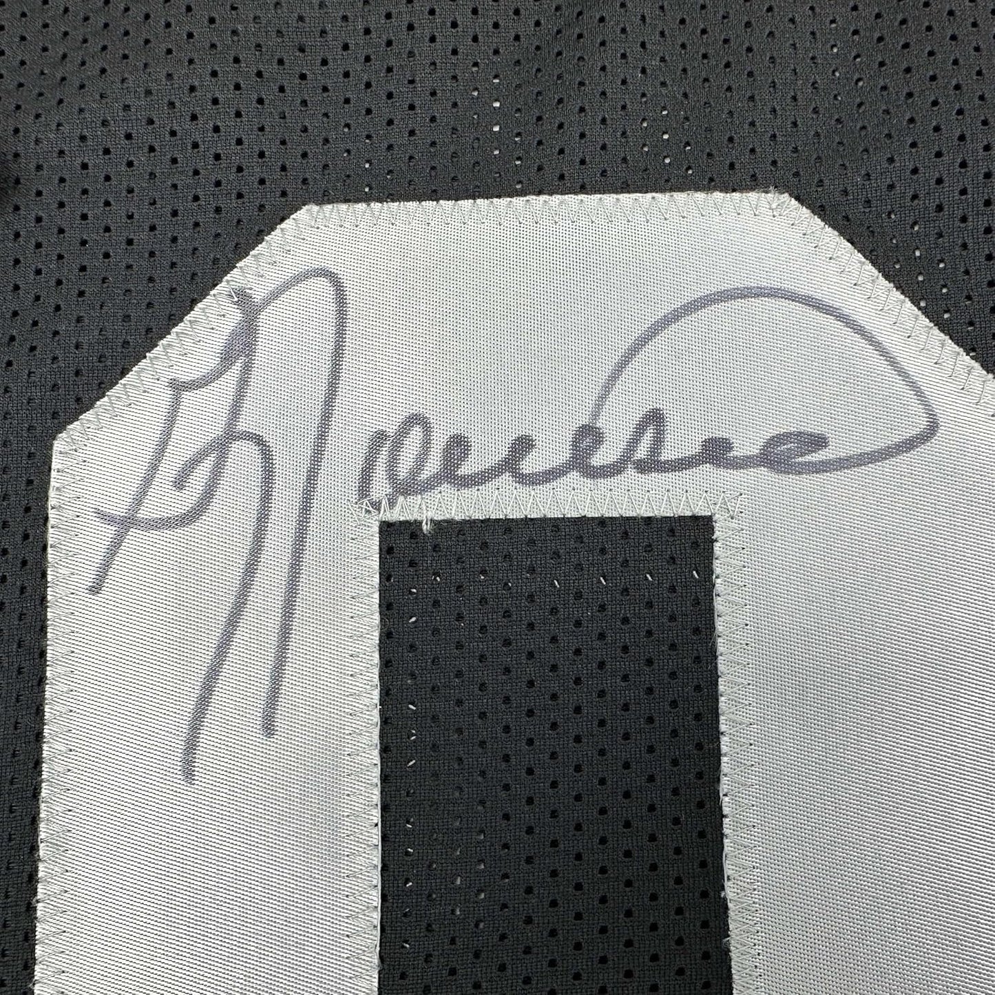 Framed Autographed/Signed Greg Townsend 35x39 Oakland Black Football Jersey JSA COA