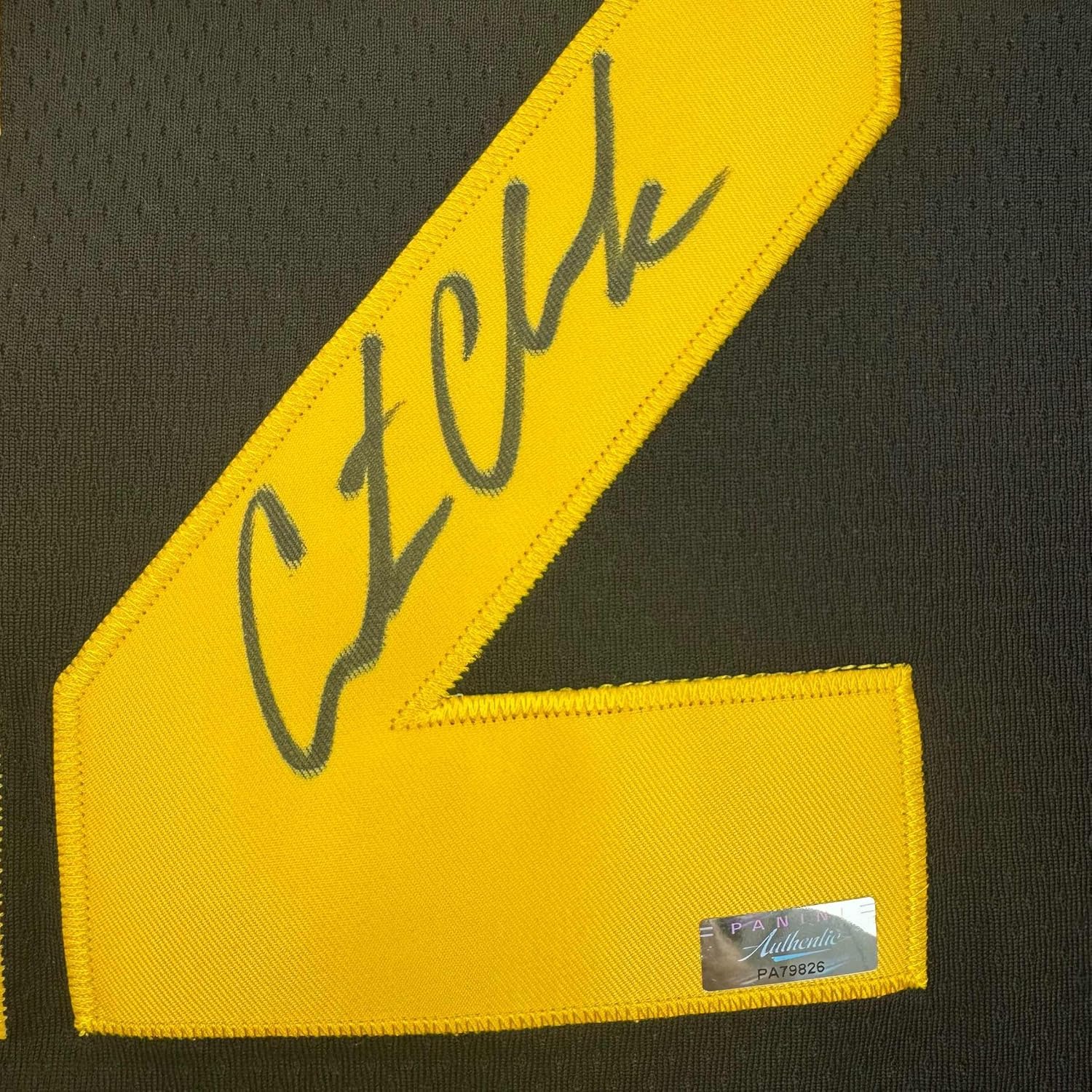 Framed Autographed/Signed Caitlin Clark 35x39 Iowa Black Basketball Jersey Panini COA - Golden Apple Comics