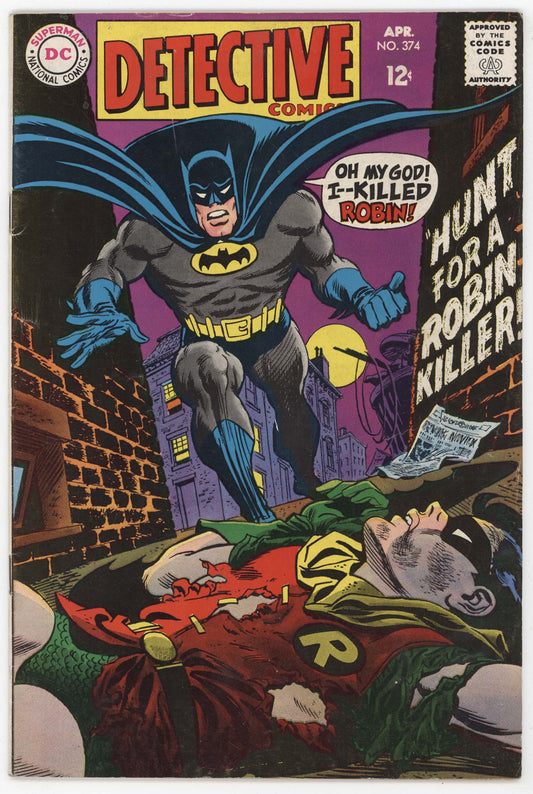 Batman Detective Comics 374 DC 1968 FN Robin Death Elongated Man