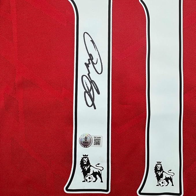 Framed Autographed/Signed Ryan Giggs 35x39 Manchester United Red Soccer Jersey Beckett BAS COA