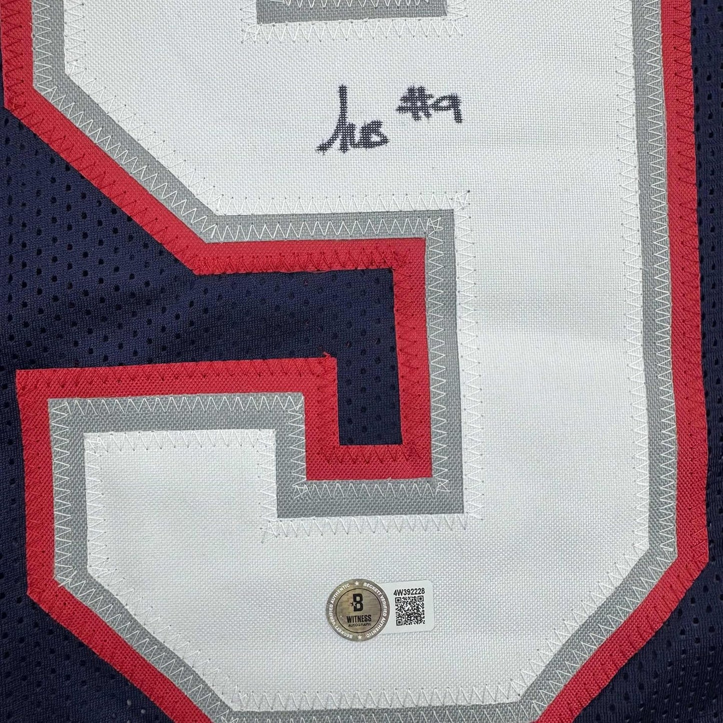 Framed Autographed/Signed Kayshon Boutte 35x39 New England Blue Football Jersey Beckett BAS COA - Golden Apple Comics