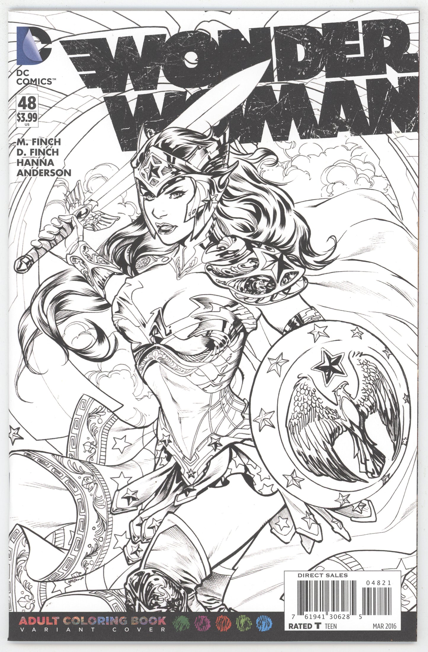 Wonder Woman 48 B DC 2016 NM+ 9.6 Emanuella Lupacchino Coloring Book Variant