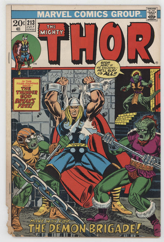 Mighty Thor 213 Marvel 1973 FR GD Bondage Jim Starlin Gerry Conway